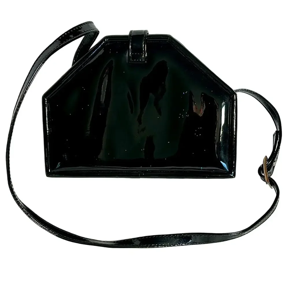 MARIO MaGRO BEVERLY HILLS designer Patent leather handbag with glitter very rare